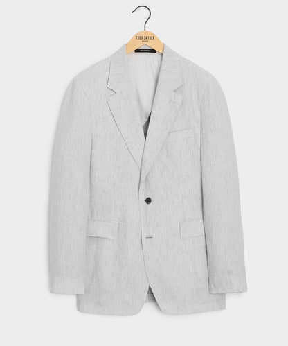 Todd Snyder Striped Italian Linen Sutton Jacket in Light Grey Stripe Light Grey