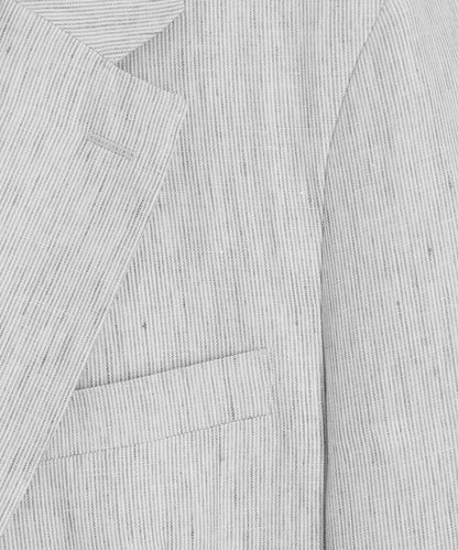 Todd Snyder Striped Italian Linen Sutton Jacket in Light Grey Stripe Light Grey
