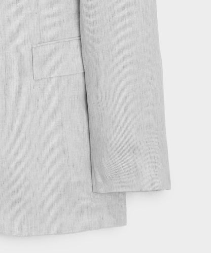 Todd Snyder Striped Italian Linen Sutton Jacket in Light Grey Stripe Light Grey