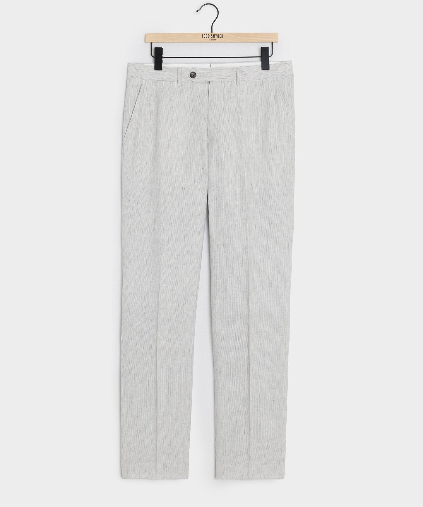 Todd Snyder Italian Linen Sutton Trouser in Light Grey Stripe Light Grey