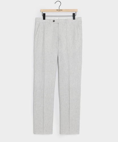 Todd Snyder Italian Linen Sutton Trouser in Light Grey Stripe Light Grey