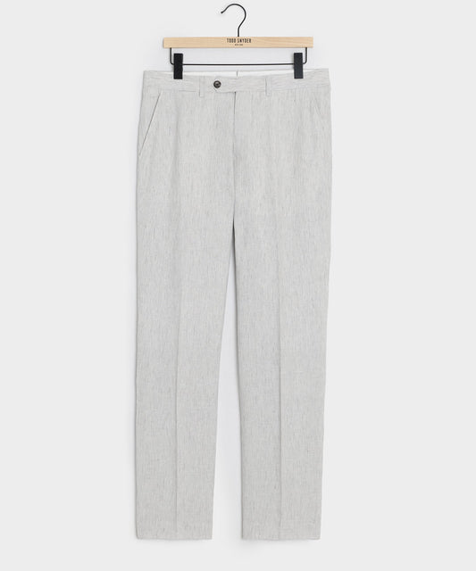 Todd Snyder Italian Linen Sutton Trouser in Light Grey Stripe Light Grey