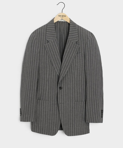 Todd Snyder Italian Linen-Cotton Single-Breasted Wythe Jacket in Pepper Stripe Pepper