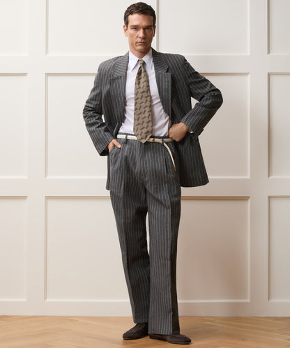 Todd Snyder Italian Linen-Cotton Single-Breasted Wythe Jacket in Pepper Stripe Pepper
