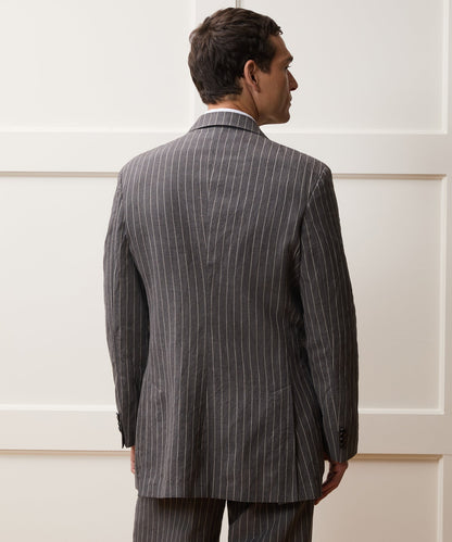 Todd Snyder Italian Linen-Cotton Single-Breasted Wythe Jacket in Pepper Stripe Pepper