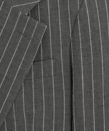Todd Snyder Italian Linen-Cotton Single-Breasted Wythe Jacket in Pepper Stripe Pepper