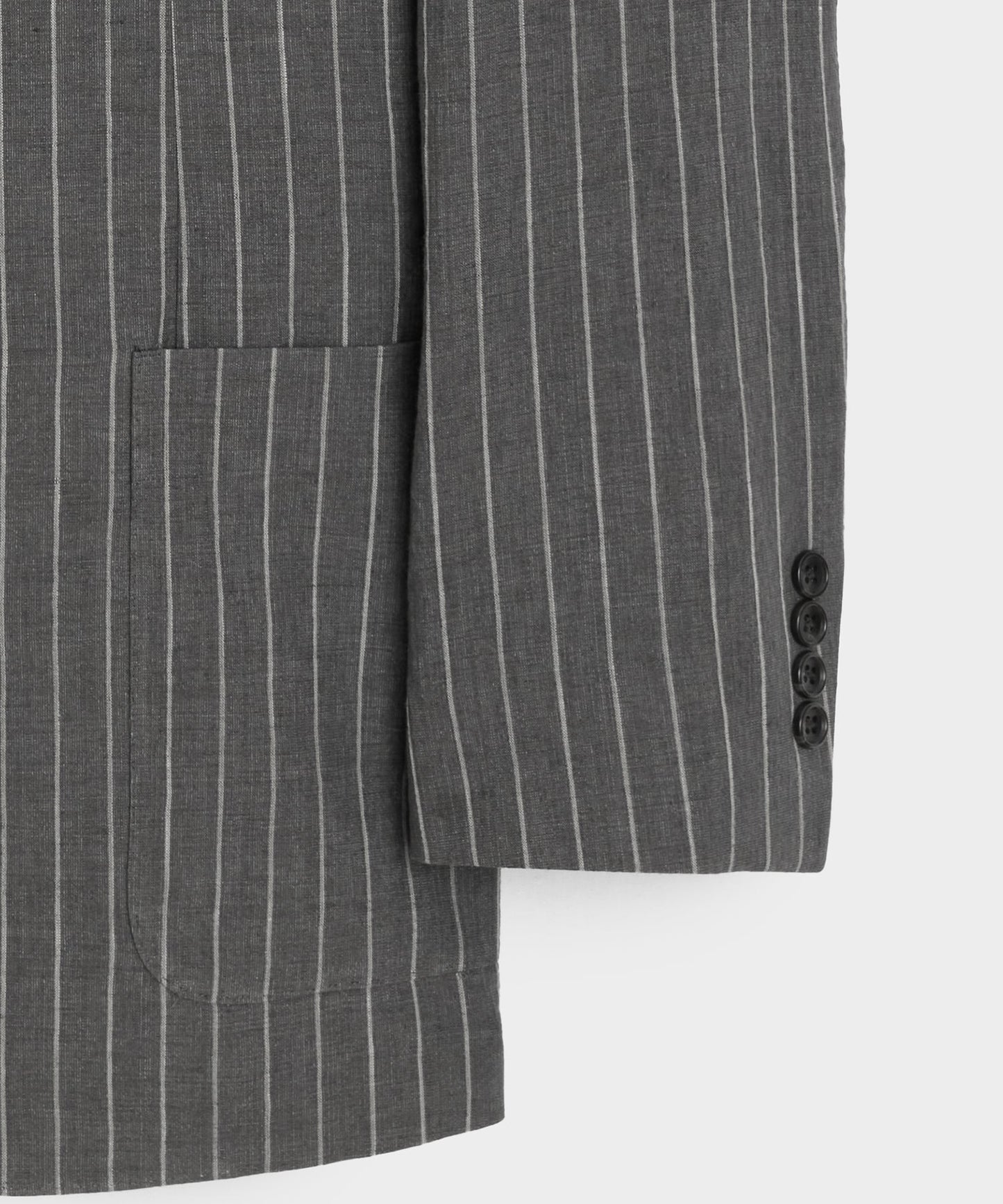Todd Snyder Italian Linen-Cotton Single-Breasted Wythe Jacket in Pepper Stripe Pepper