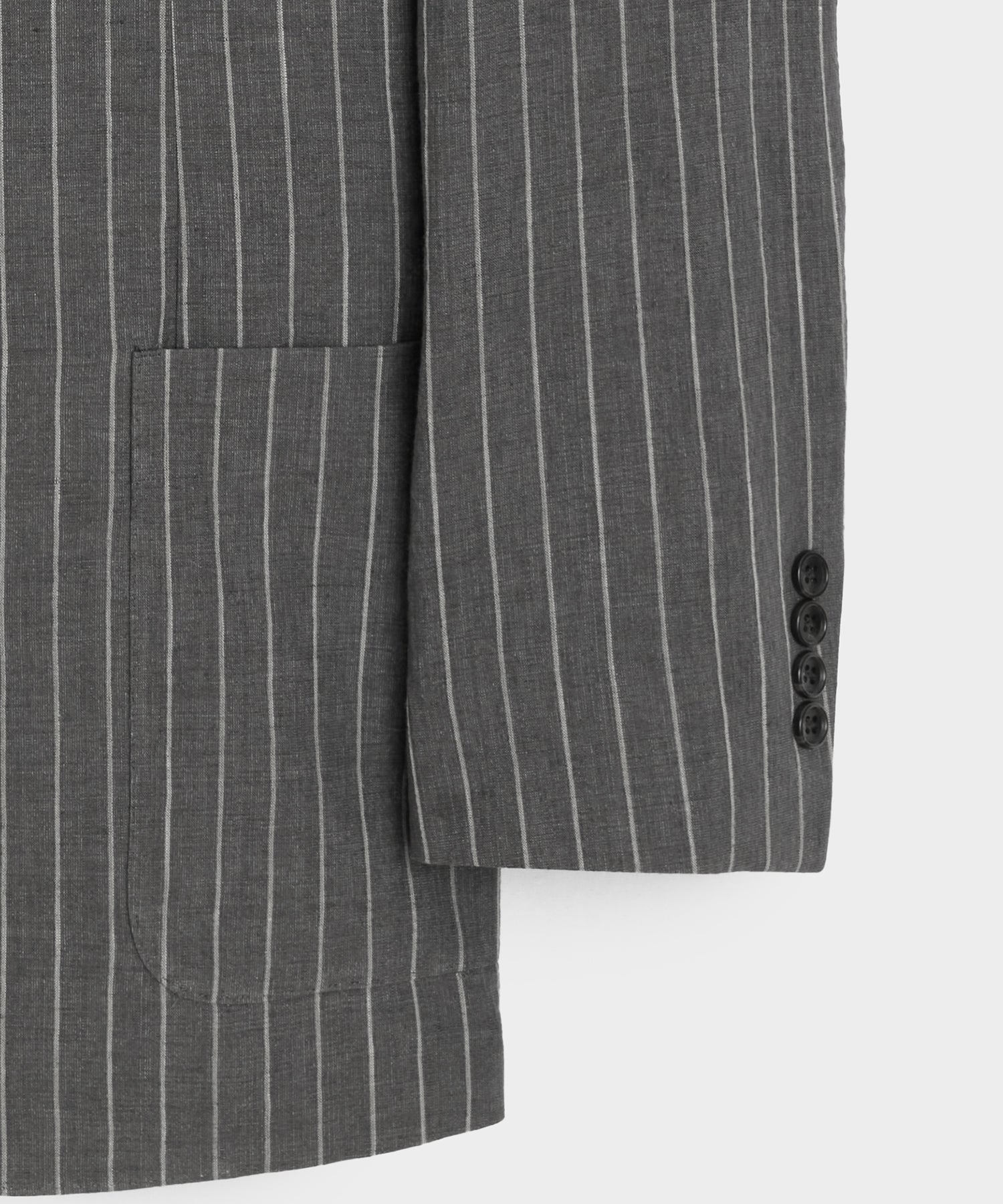 Todd Snyder Italian Linen-Cotton Single-Breasted Wythe Jacket in Pepper Stripe Pepper