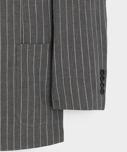 Todd Snyder Italian Linen-Cotton Single-Breasted Wythe Jacket in Pepper Stripe Pepper