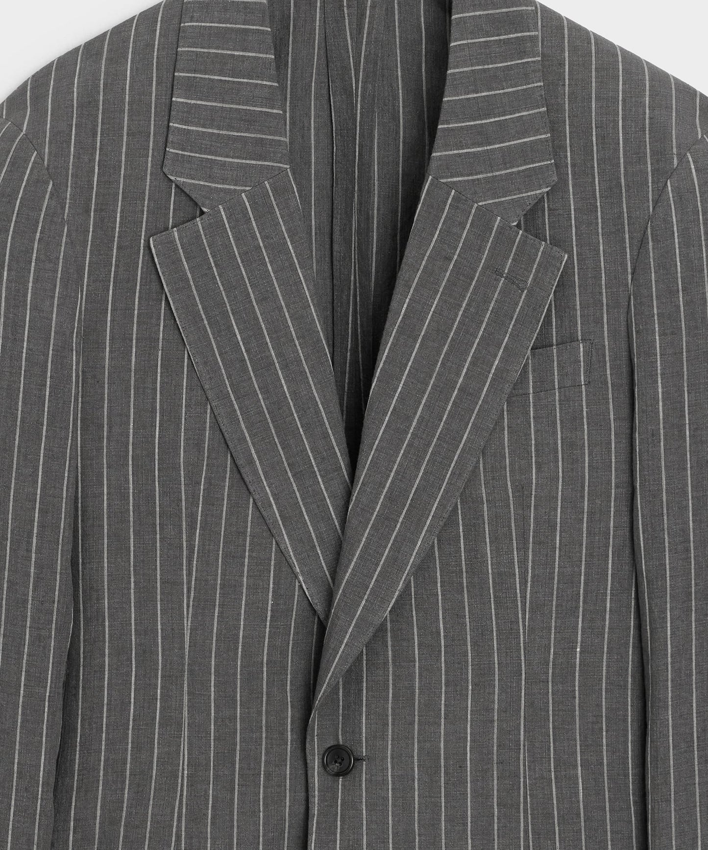 Todd Snyder Italian Linen-Cotton Single-Breasted Wythe Jacket in Pepper Stripe Pepper