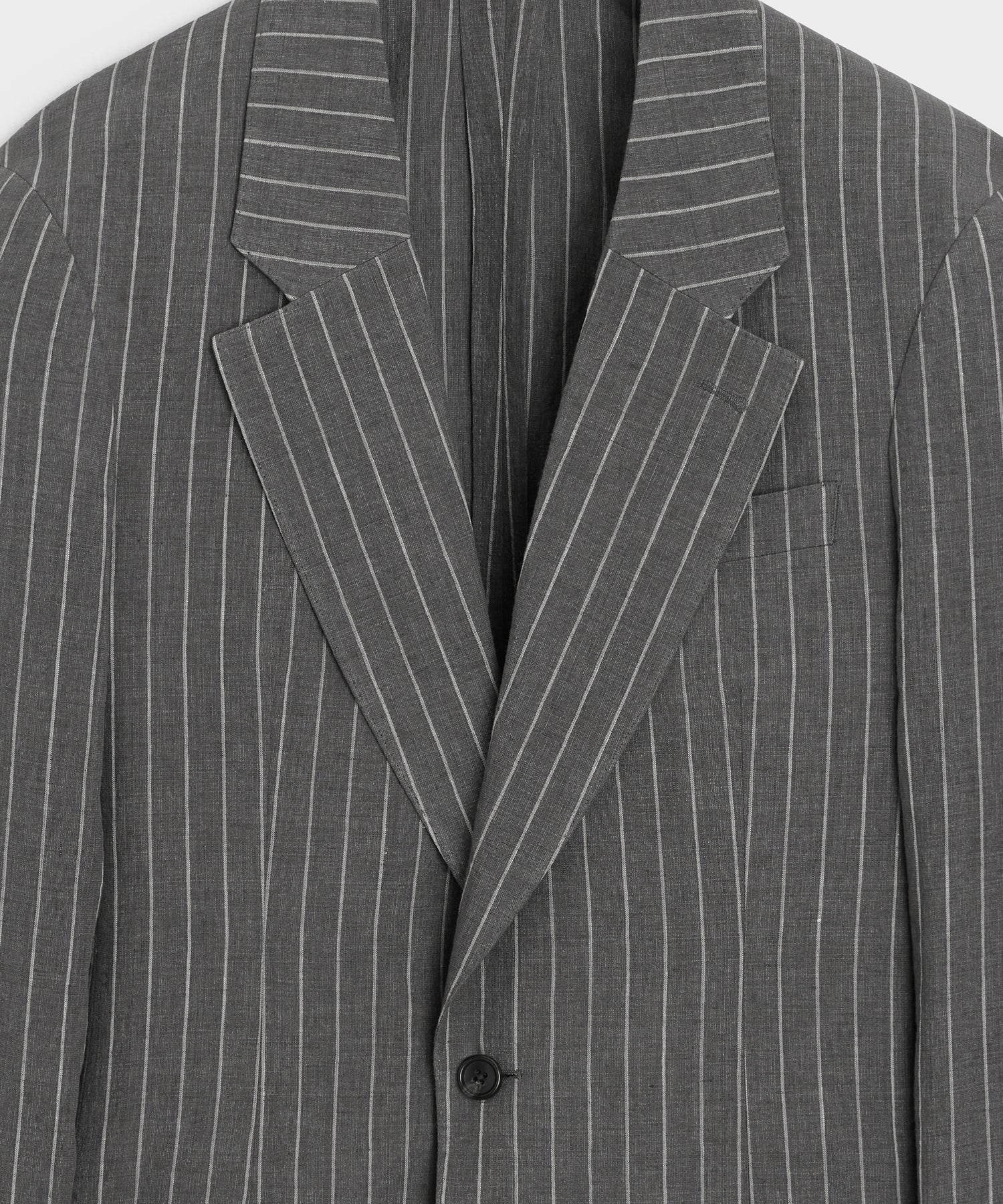 Todd Snyder Italian Linen-Cotton Single-Breasted Wythe Jacket in Pepper Stripe Pepper