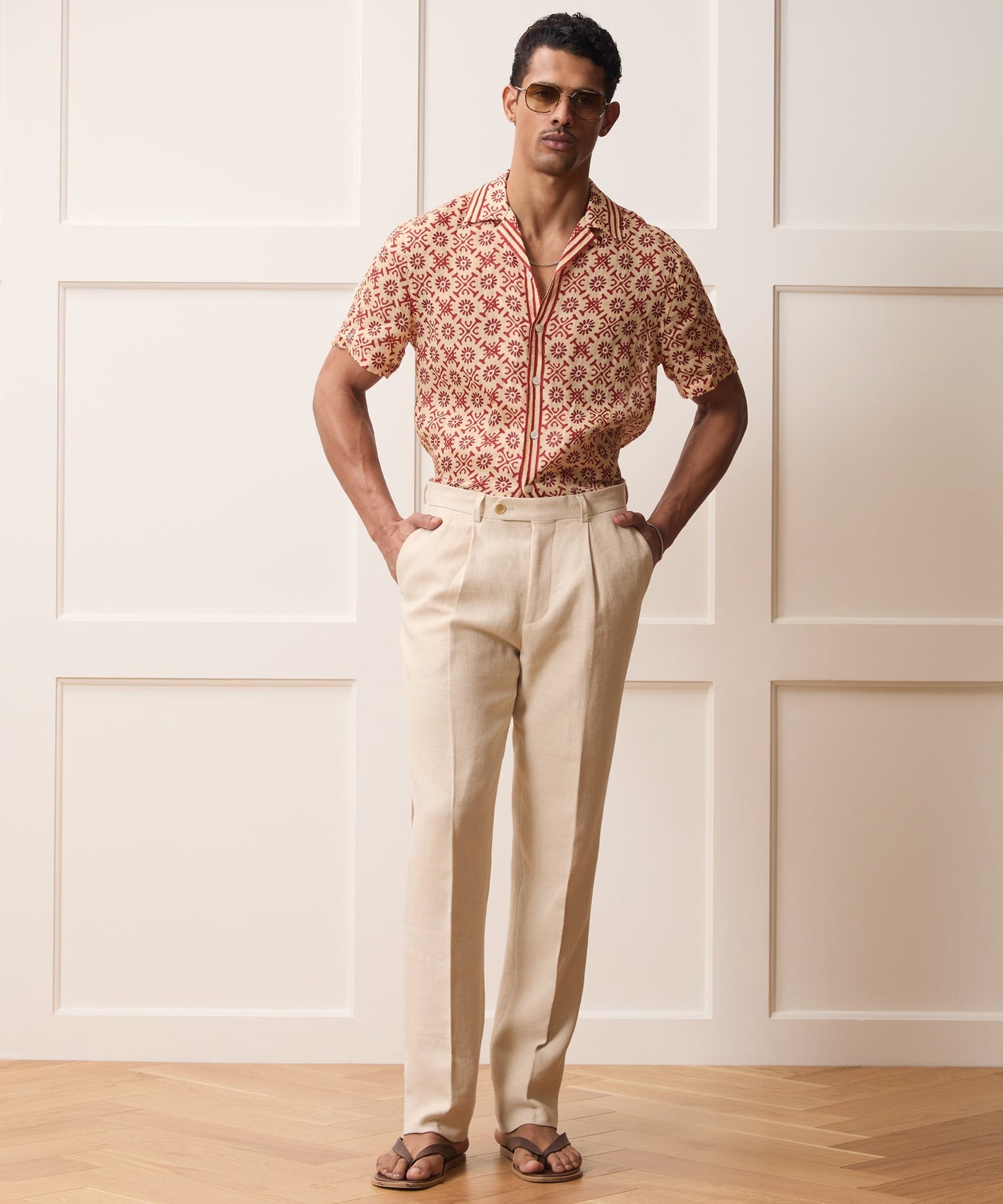 Todd Snyder Italian Linen-Cotton Madison Trouser in Birch Birch