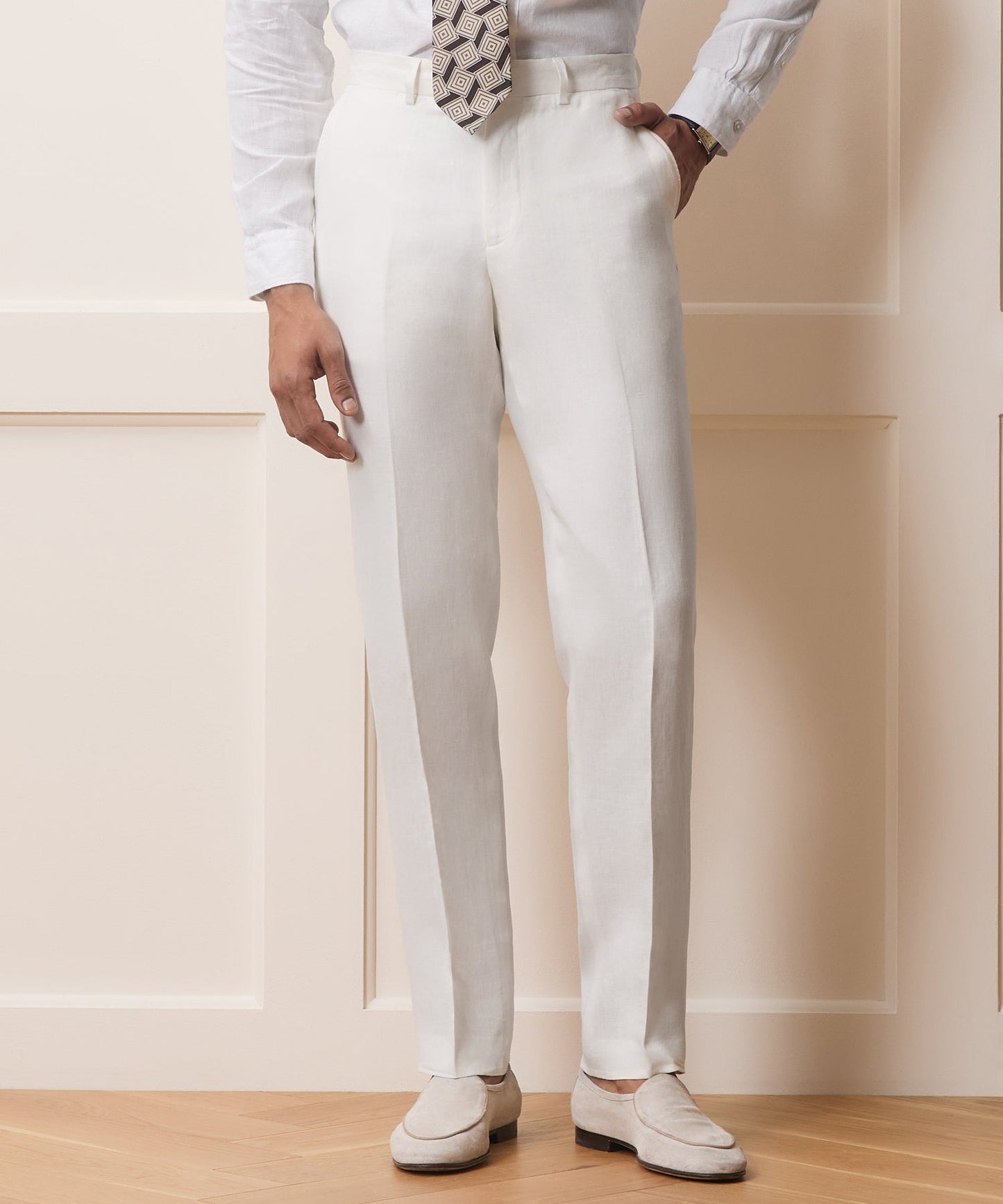 Todd Snyder Italian Linen Sutton Trouser in White White