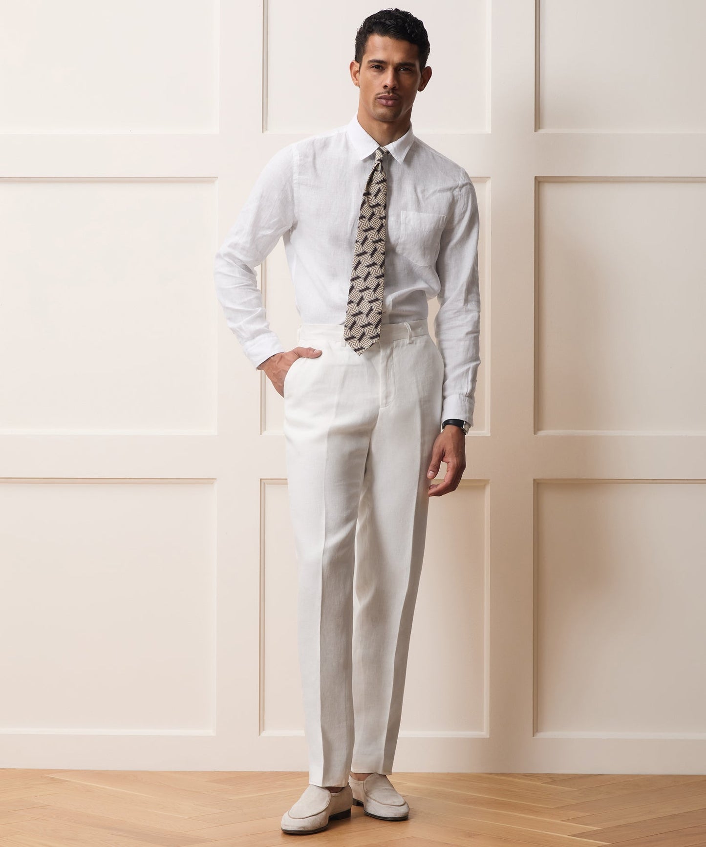 Todd Snyder Italian Linen Sutton Trouser in White White