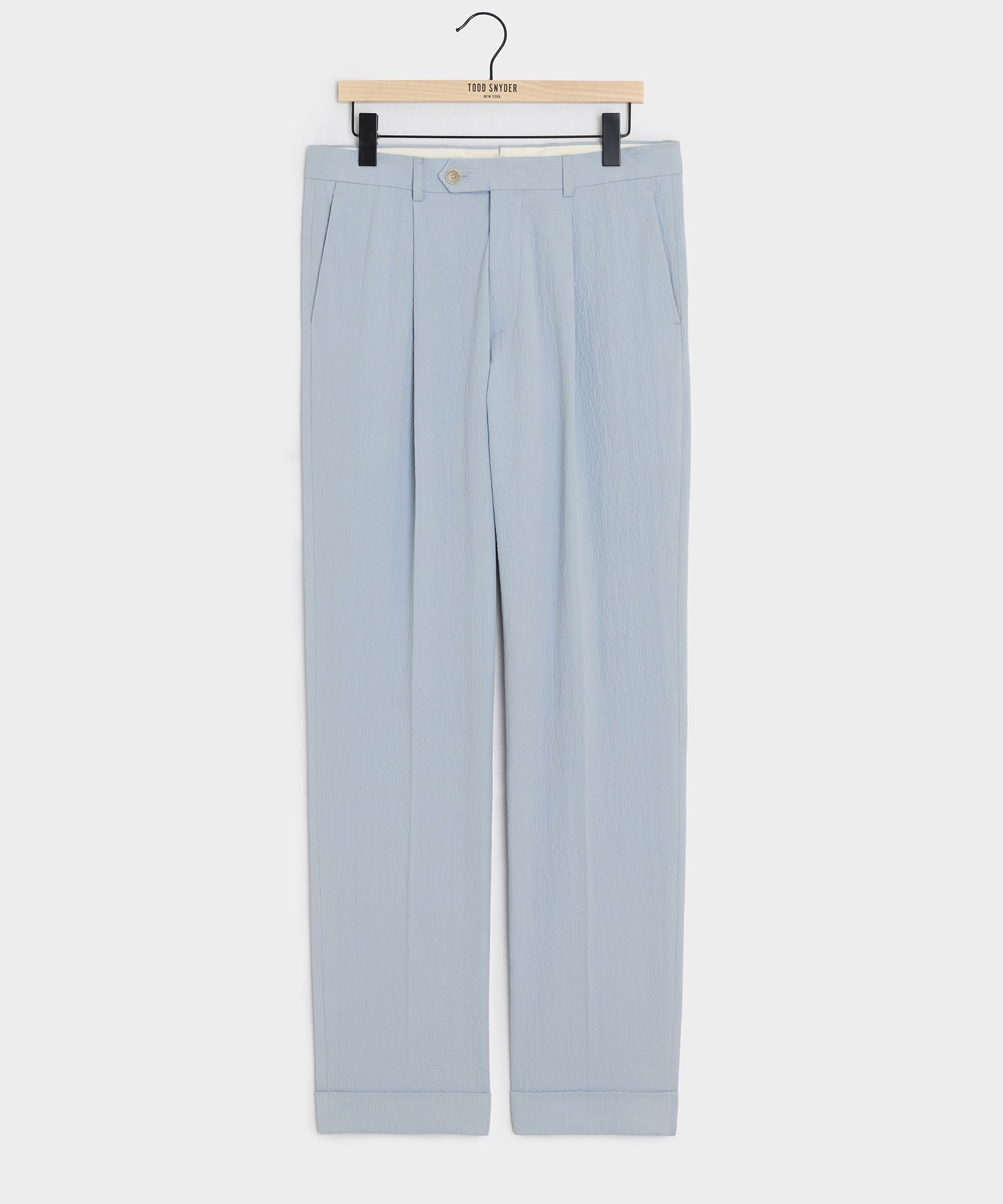 Todd Snyder Italian Seersucker Madison Trouser in Light Blue Light Blue