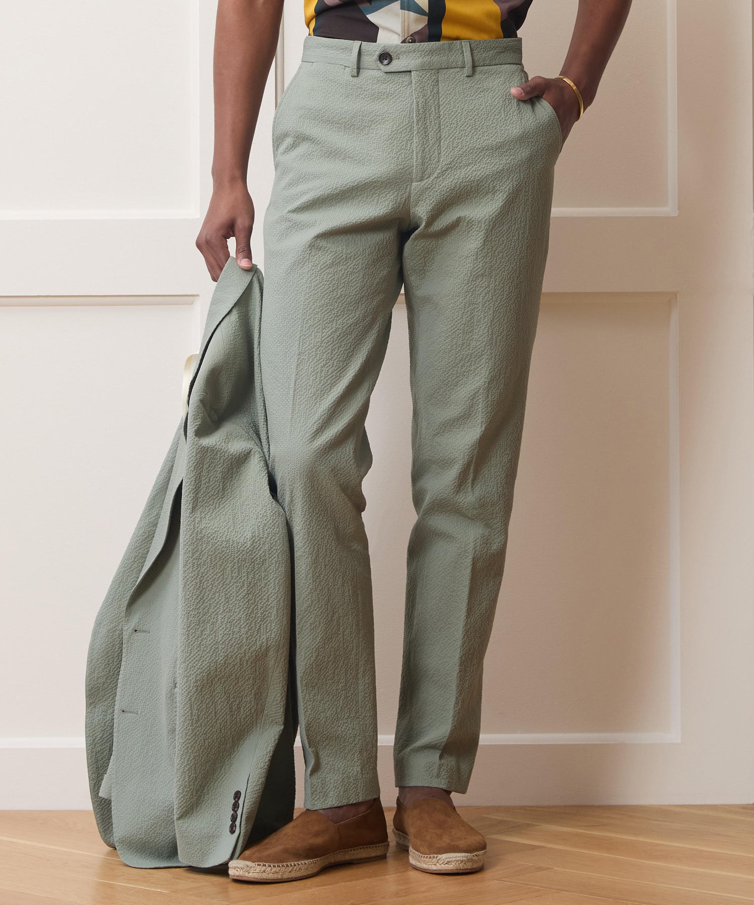 Todd Snyder Italian Seersucker Sutton Trouser in Seafoam Seafoam