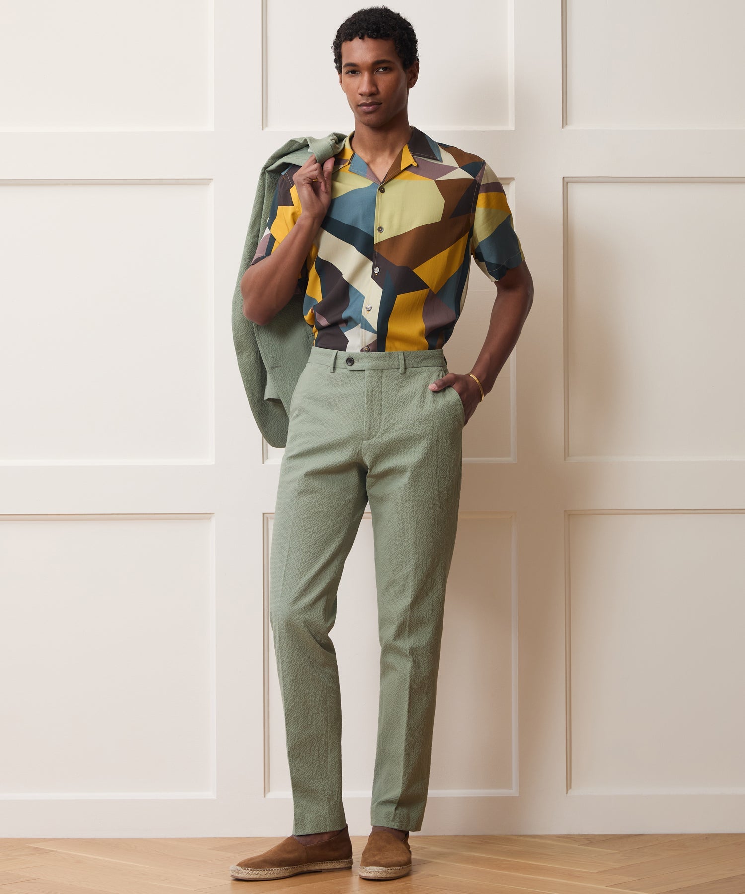 Todd Snyder Italian Seersucker Sutton Trouser in Seafoam Seafoam