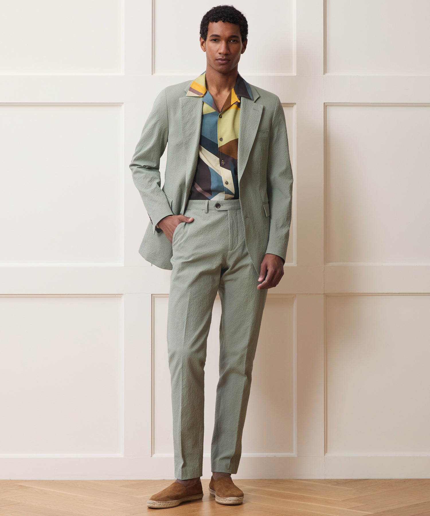 Todd Snyder Italian Seersucker Sutton Trouser in Seafoam Seafoam