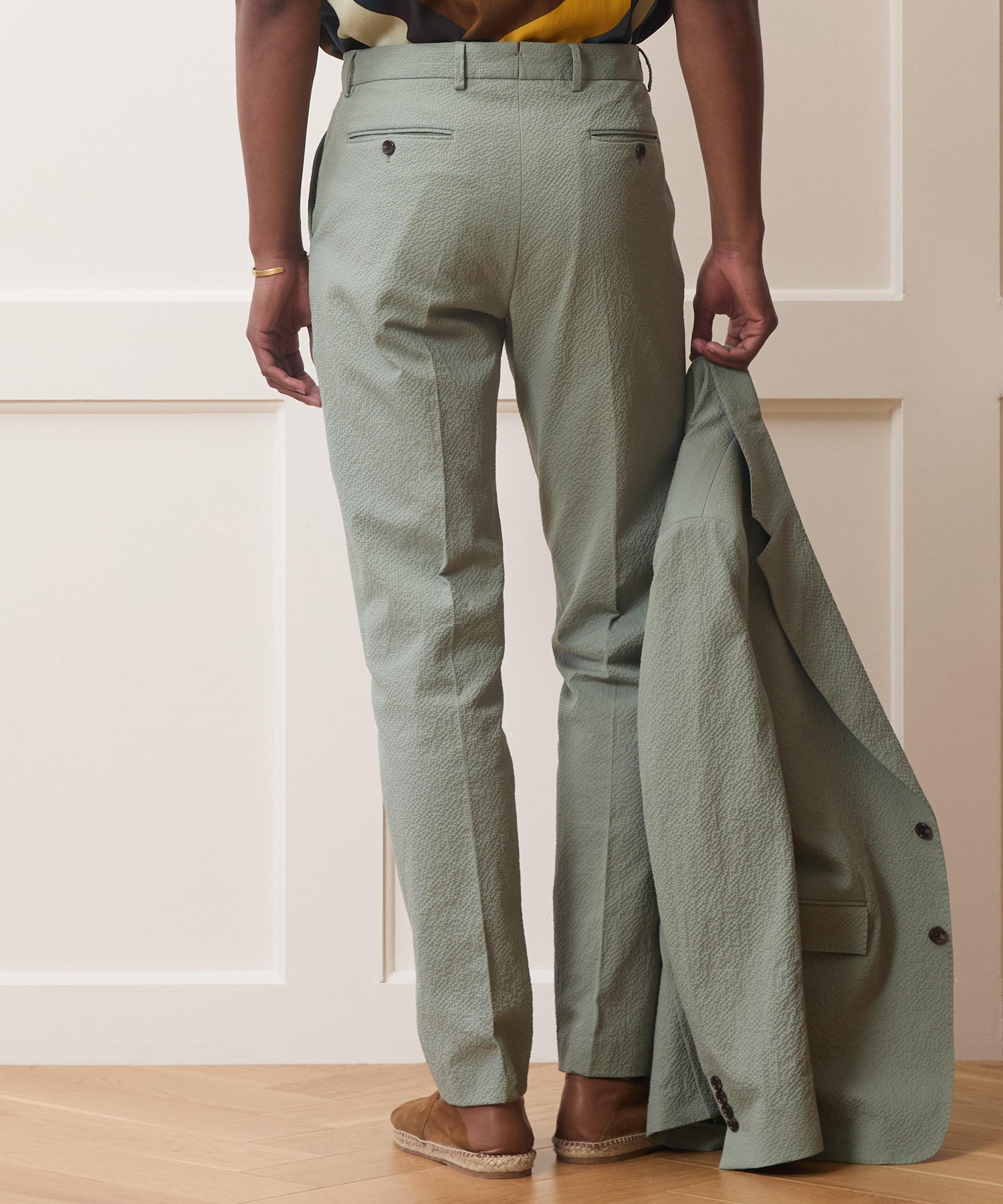 Todd Snyder Italian Seersucker Sutton Trouser in Seafoam Seafoam