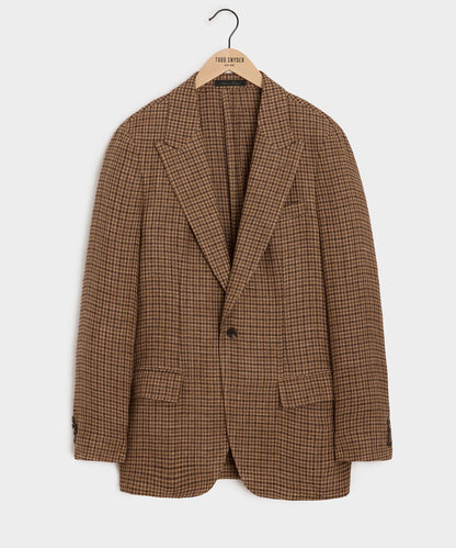 Todd Snyder Italian Linen Houndstooth Sport Coat in Brown Houndstooth Brown