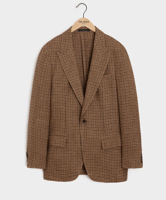 Todd Snyder Italian Linen Houndstooth Sport Coat in Brown Houndstooth Brown