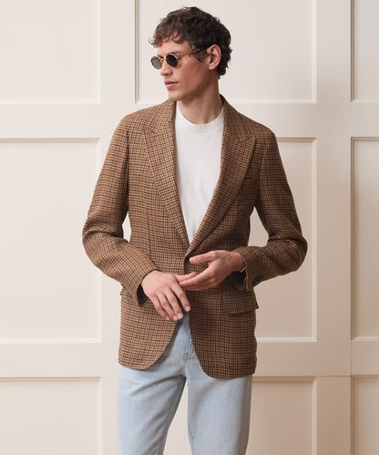 Todd Snyder Italian Linen Houndstooth Sport Coat in Brown Houndstooth Brown