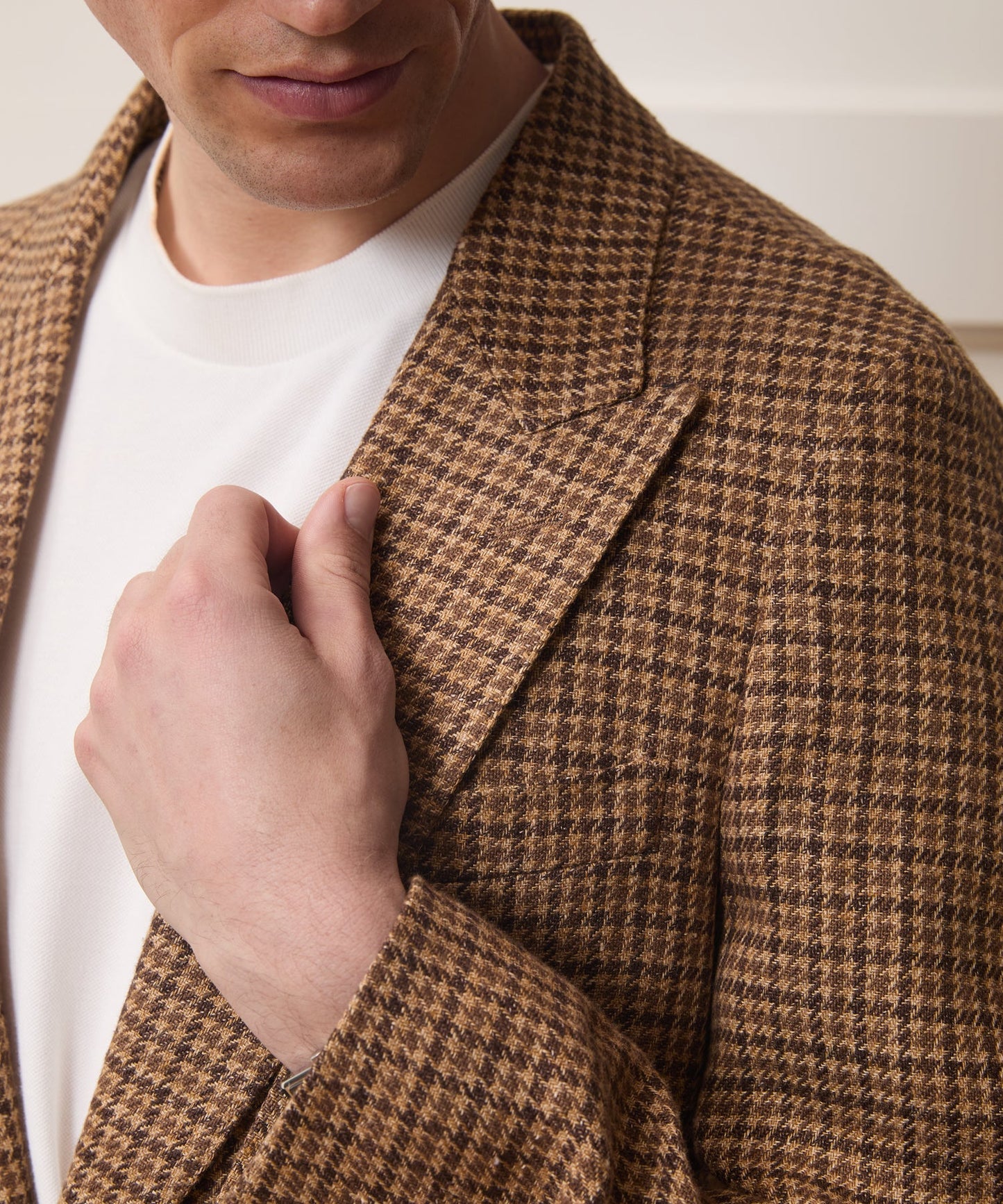 Todd Snyder Italian Linen Houndstooth Sport Coat in Brown Houndstooth Brown