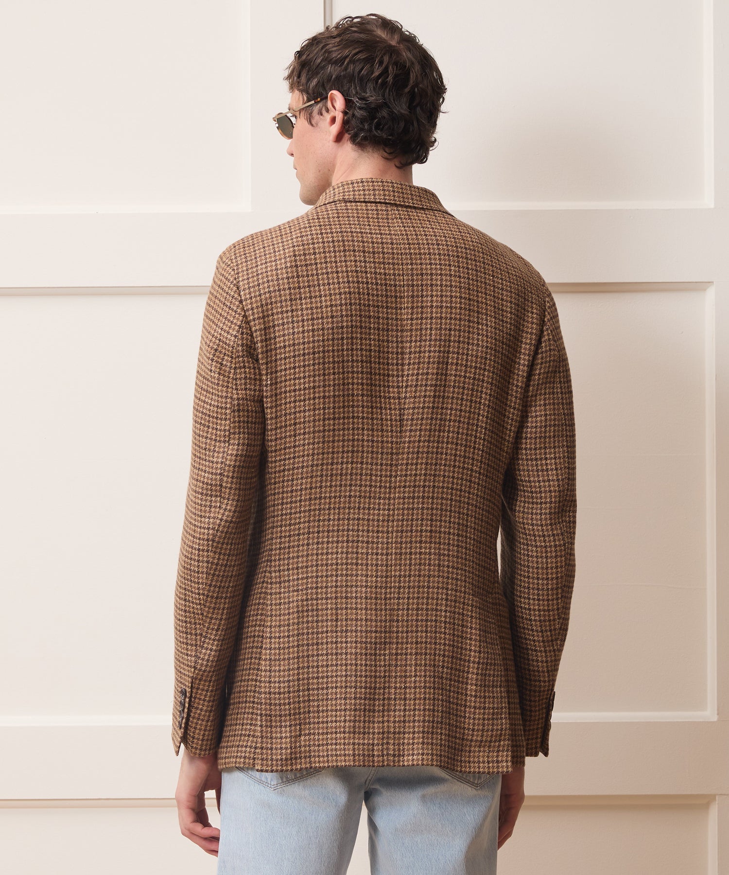 Todd Snyder Italian Linen Houndstooth Sport Coat in Brown Houndstooth Brown