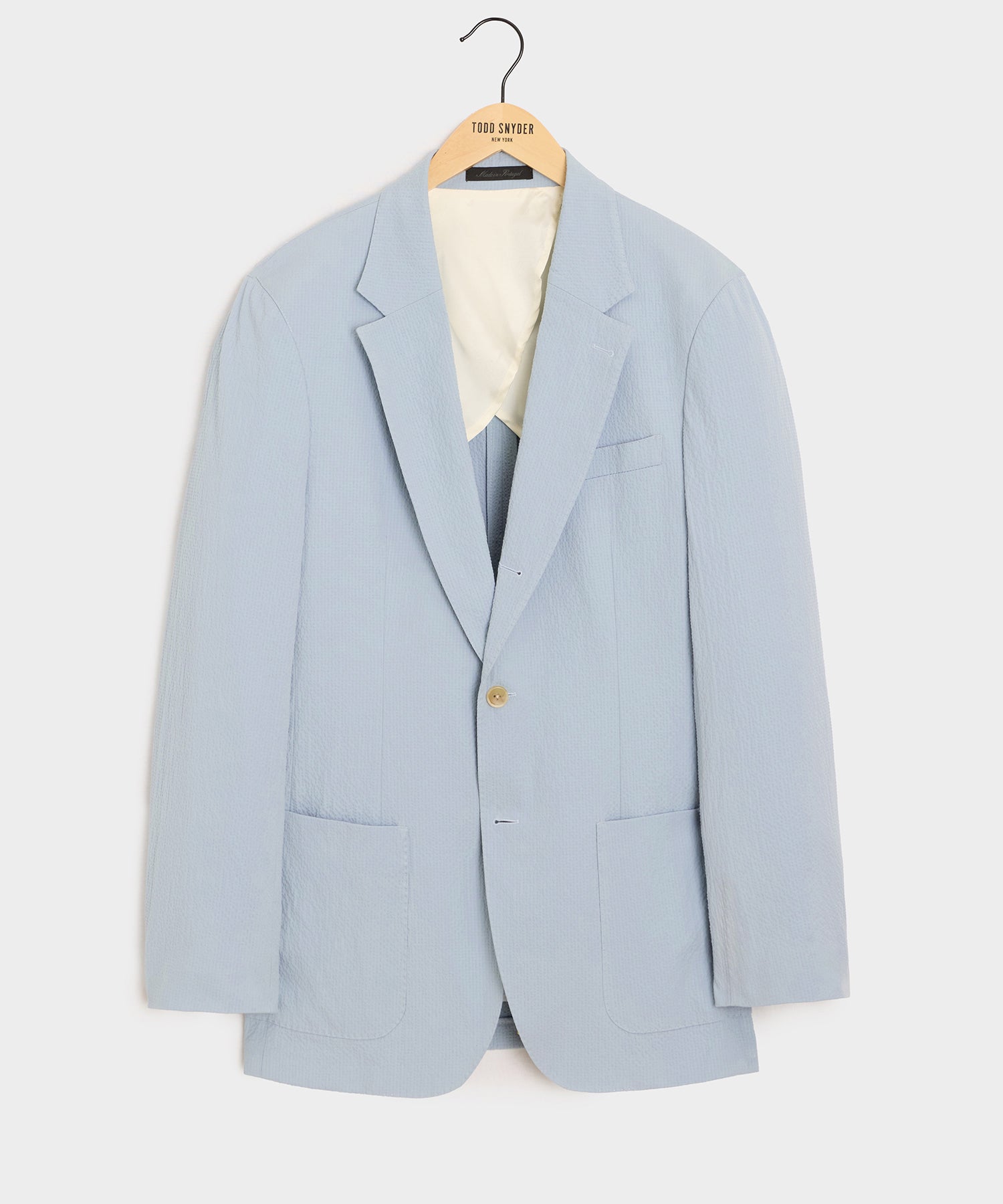 Todd Snyder Italian Seersucker Madison Jacket in Light Blue Light Blue