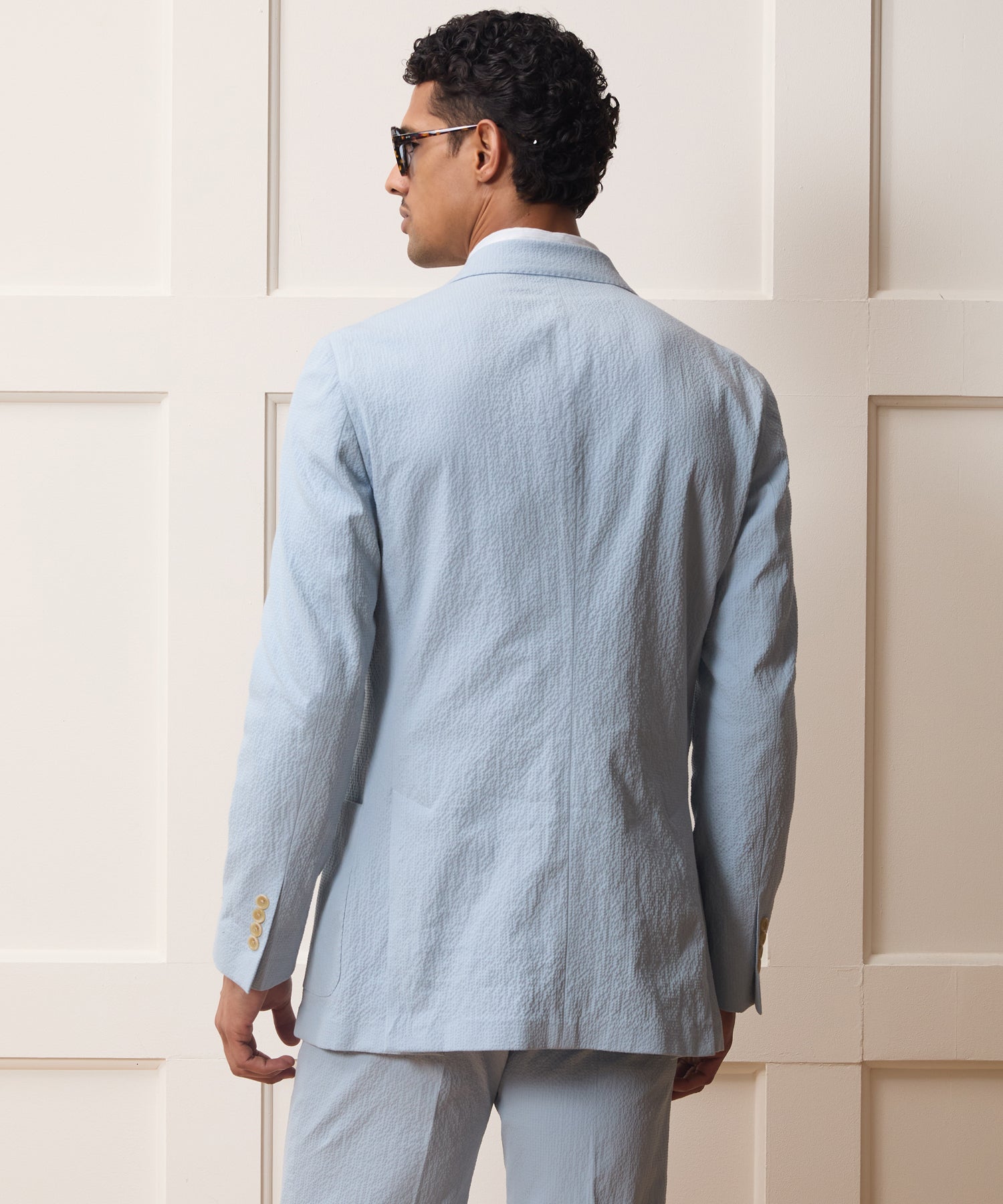 Todd Snyder Italian Seersucker Madison Jacket in Light Blue Light Blue