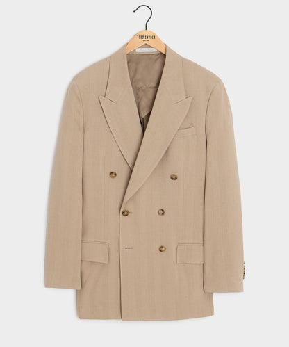 Todd Snyder Italian Linen-Silk Herringbone Wythe Jacket in Beige Beige