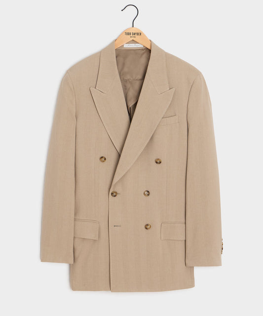 Todd Snyder Italian Linen-Silk Herringbone Wythe Jacket in Beige Beige