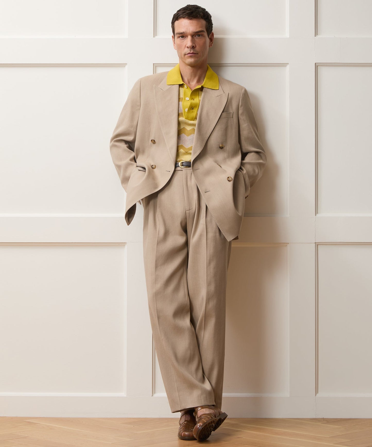 Todd Snyder Italian Linen-Silk Herringbone Wythe Jacket in Beige Beige