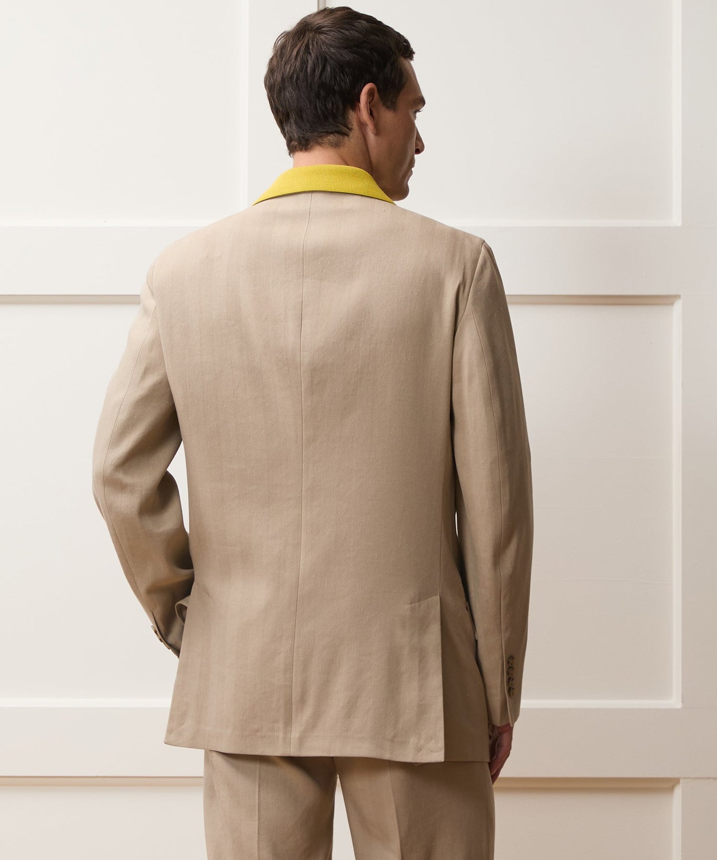 Todd Snyder Italian Linen-Silk Herringbone Wythe Jacket in Beige Beige