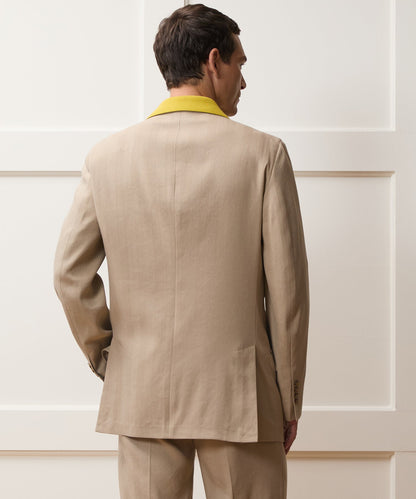 Todd Snyder Italian Linen-Silk Herringbone Wythe Jacket in Beige Beige