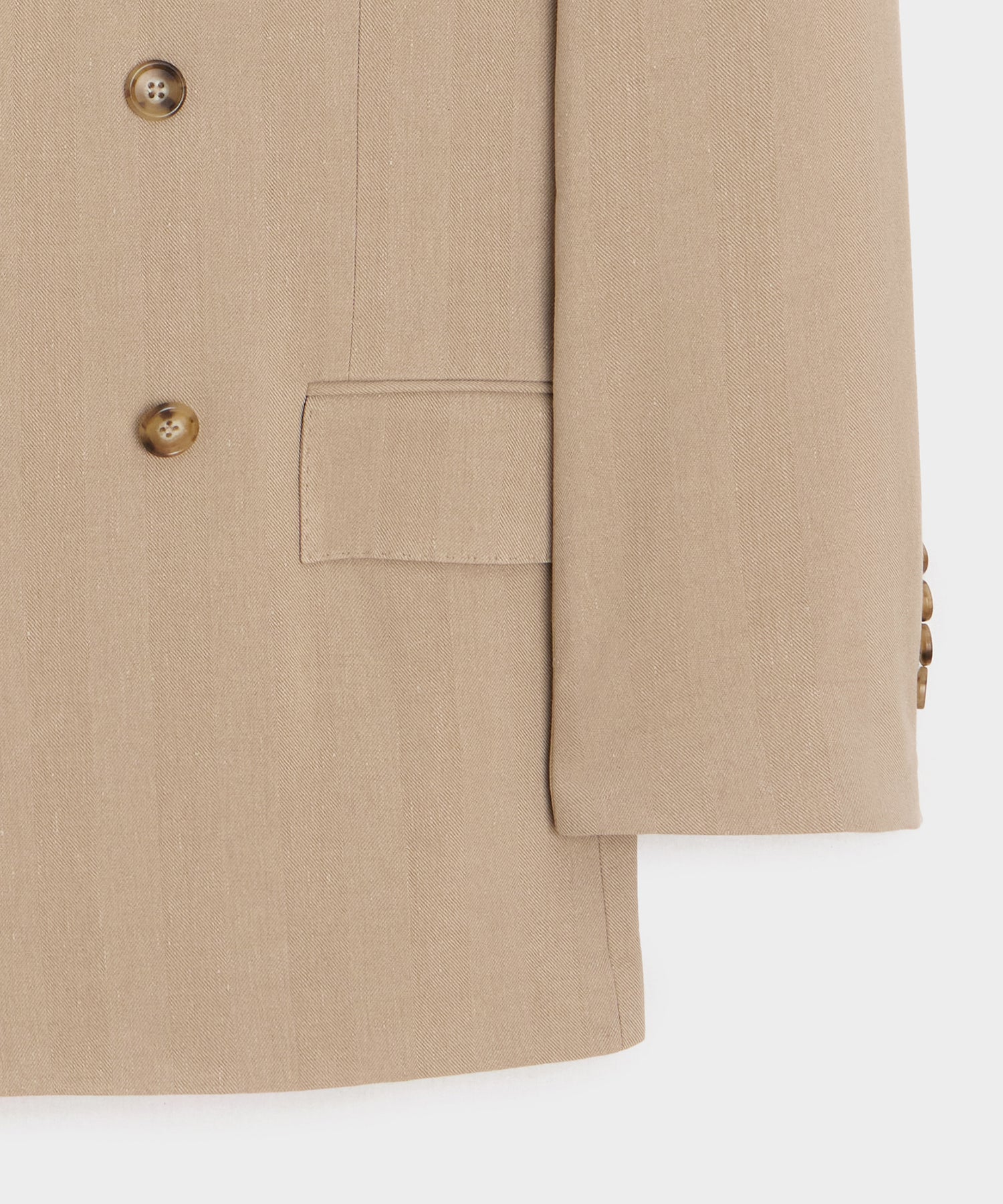 Todd Snyder Italian Linen-Silk Herringbone Wythe Jacket in Beige Beige