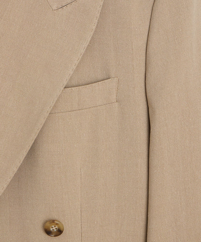 Todd Snyder Italian Linen-Silk Herringbone Wythe Jacket in Beige Beige