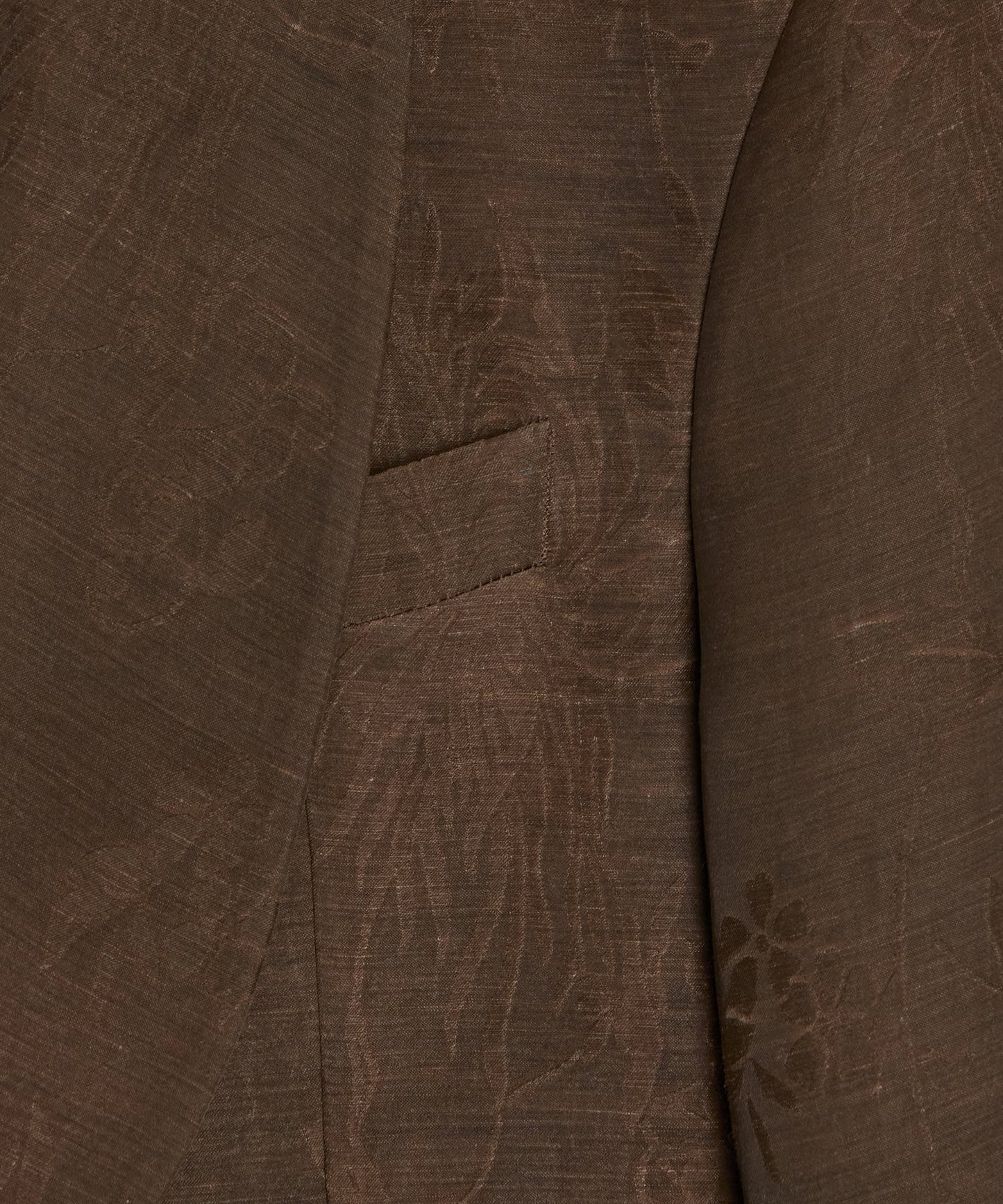 Todd Snyder Italian Linen-Cupro Dayshawl Jacket in Brown Floral Brown