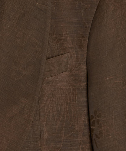 Todd Snyder Italian Linen-Cupro Dayshawl Jacket in Brown Floral Brown