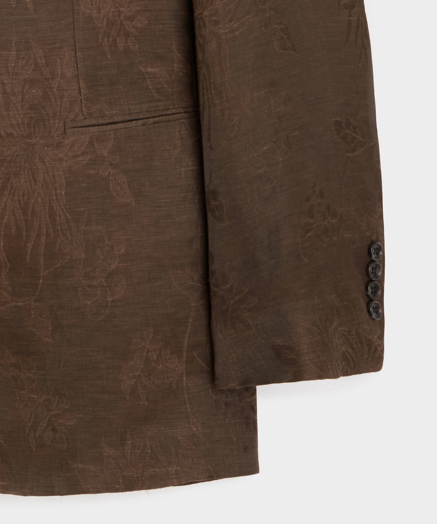Todd Snyder Italian Linen-Cupro Dayshawl Jacket in Brown Floral Brown