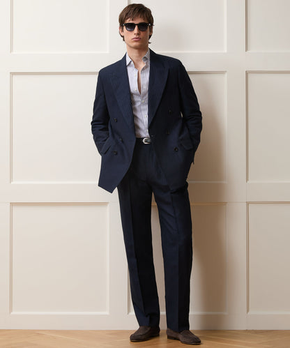 Todd Snyder Italian Linen-Cotton Wythe Jacket in Navy Stripe Navy