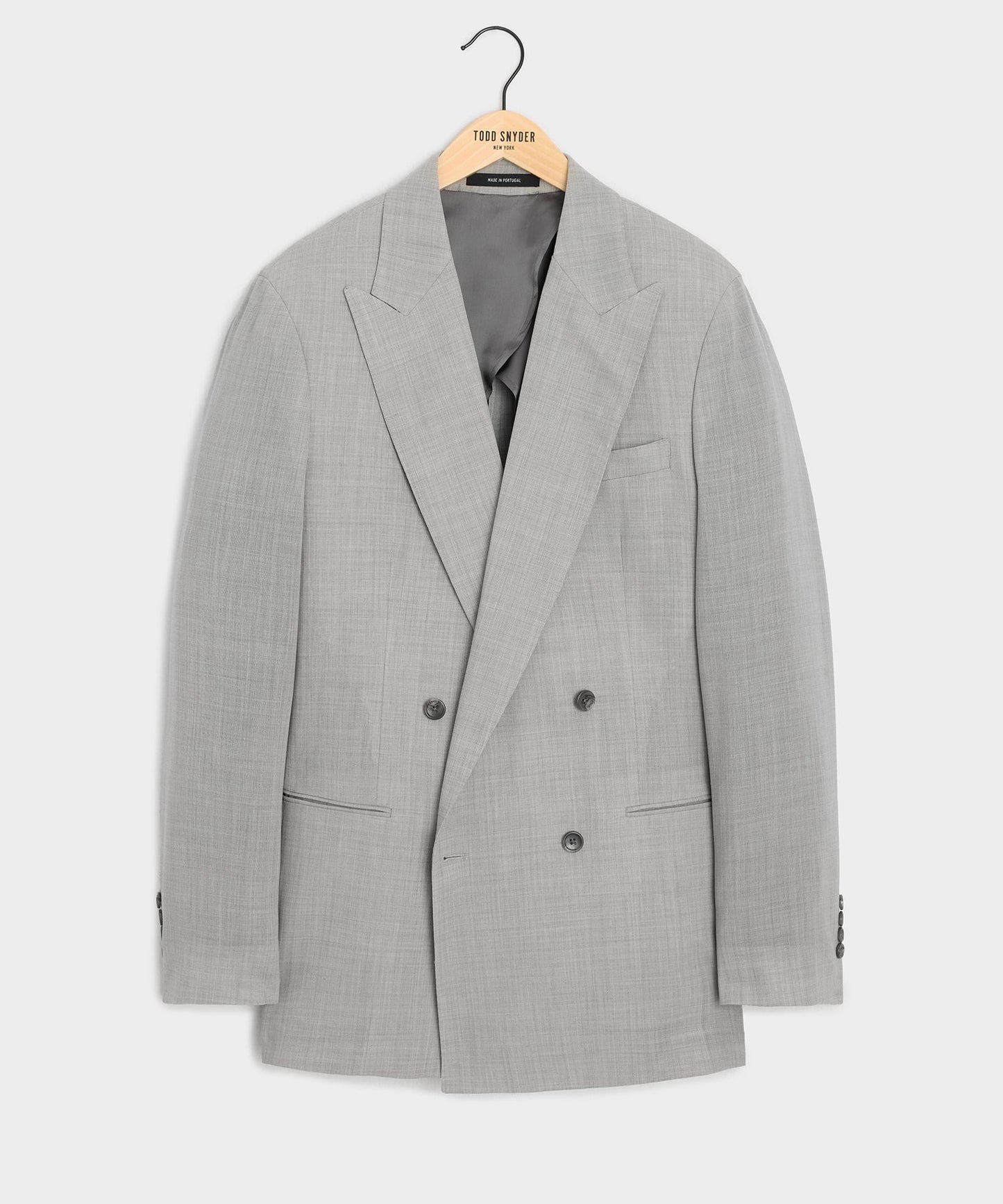 Todd Snyder Italian Wool Double-Breasted Hollywood Jacket in Light Grey Light Grey
