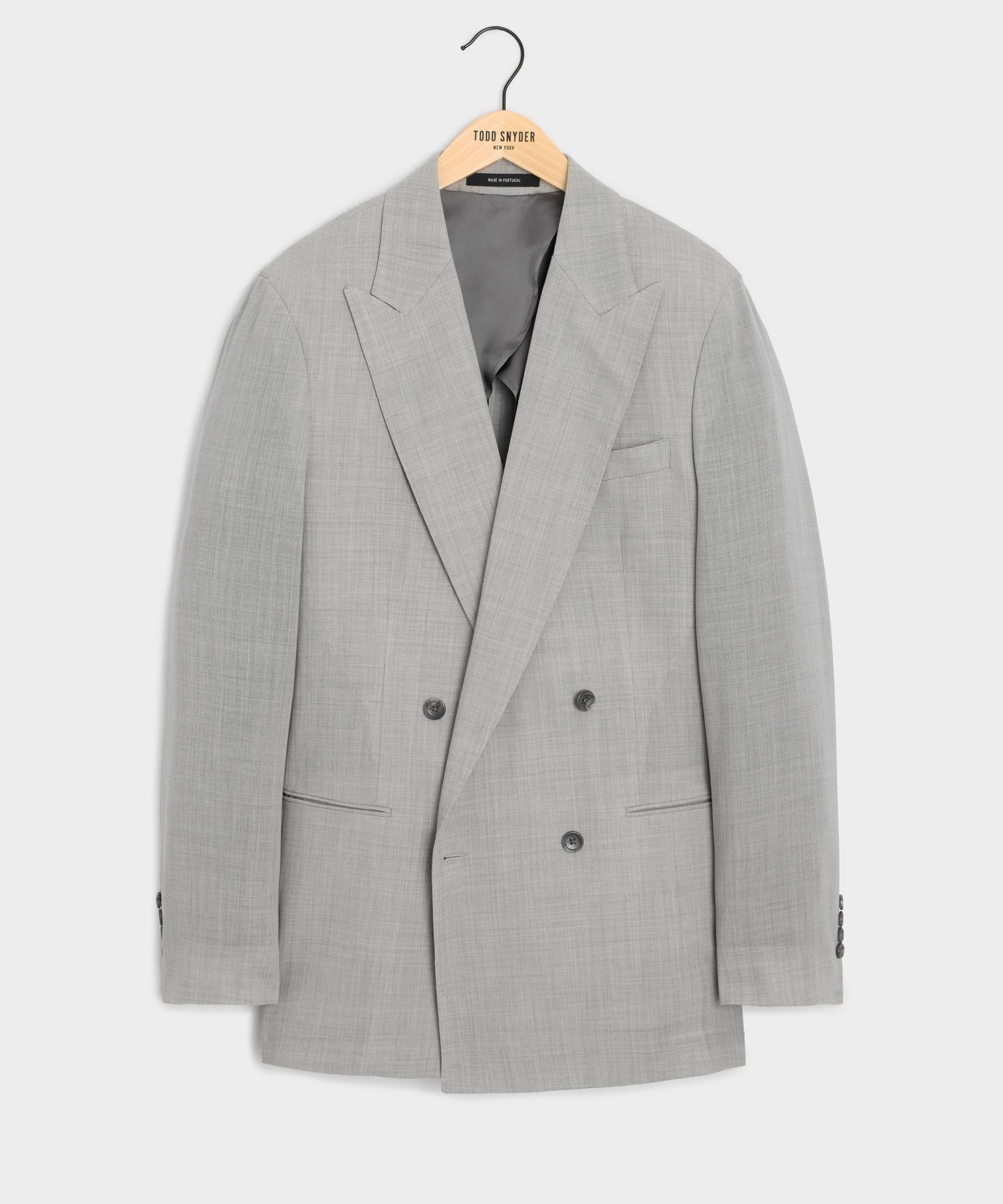 Todd Snyder Italian Wool Double-Breasted Hollywood Jacket in Light Grey Light Grey