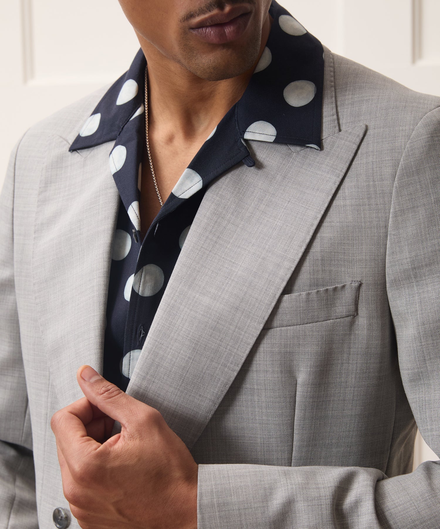 Todd Snyder Italian Wool Double-Breasted Hollywood Jacket in Light Grey Light Grey