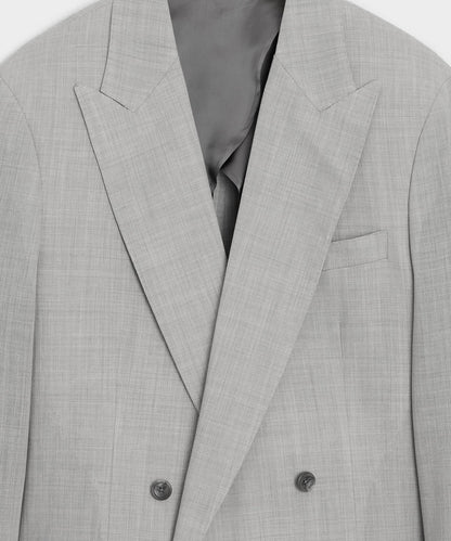Todd Snyder Italian Wool Double-Breasted Hollywood Jacket in Light Grey Light Grey