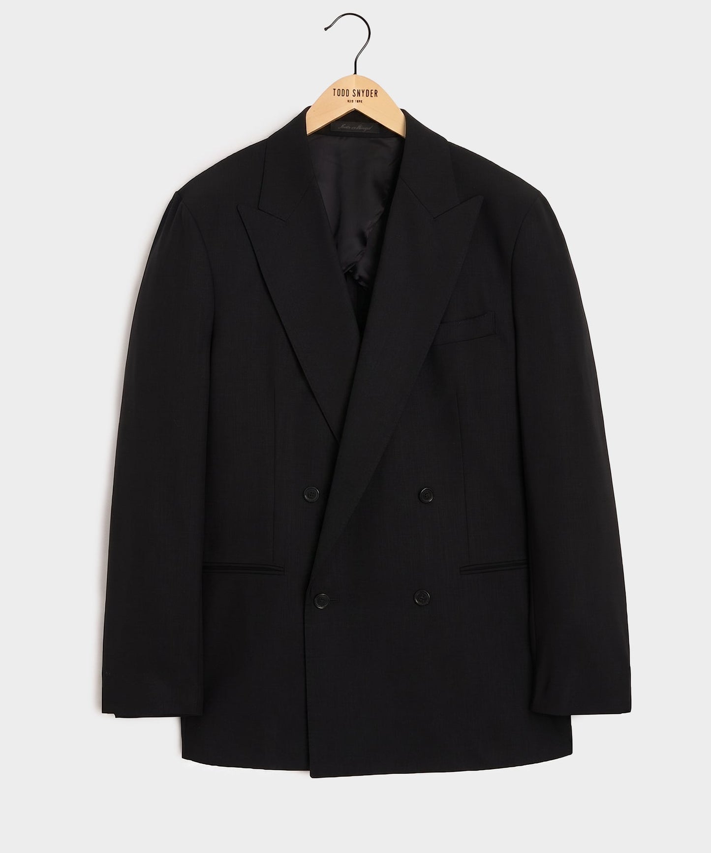 Todd Snyder Italian Wool Double-Breasted Hollywood Jacket in Black Black