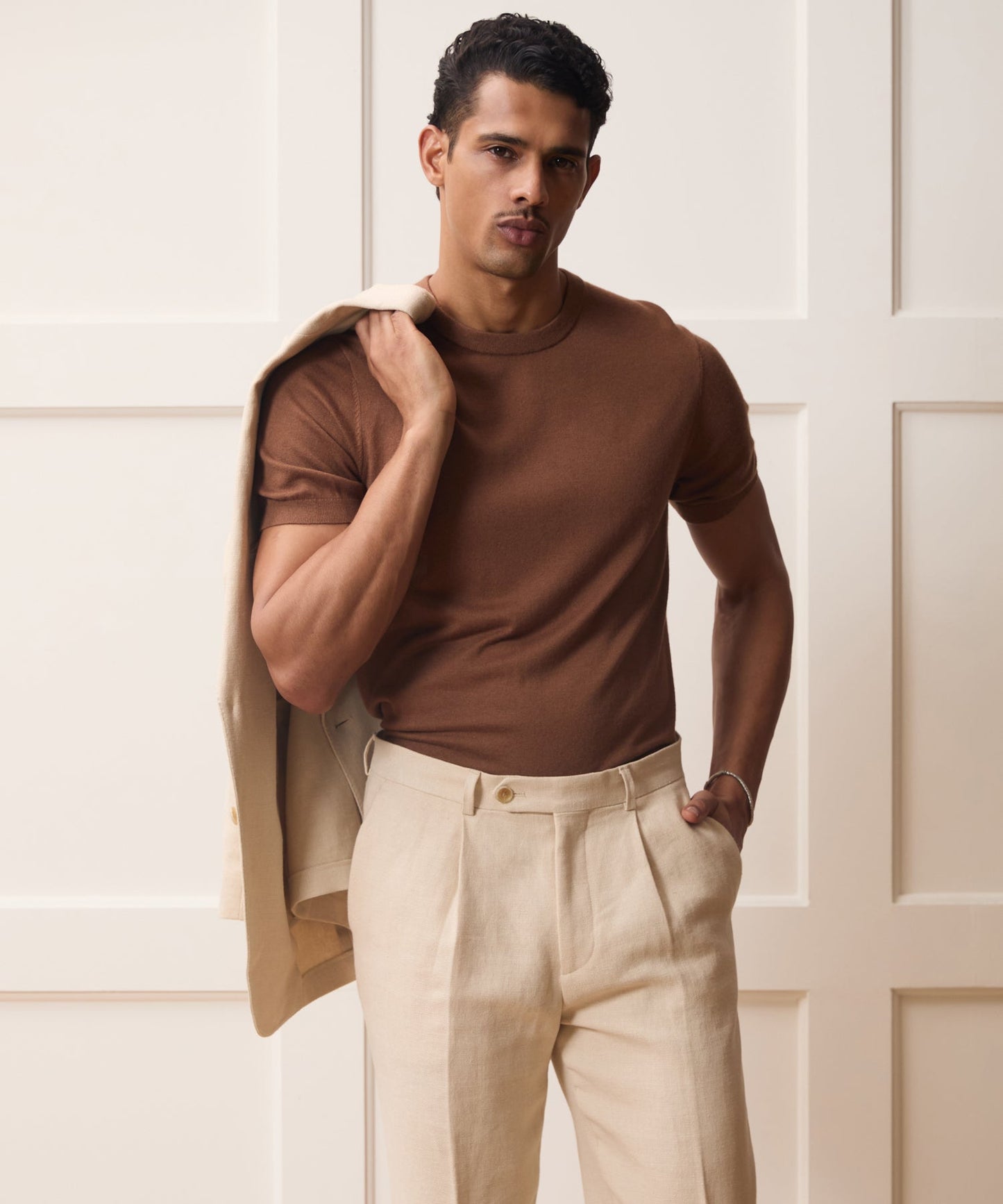 Todd Snyder Silk-Cashmere Sweater Tee in Weathered Oak Weathered Oak