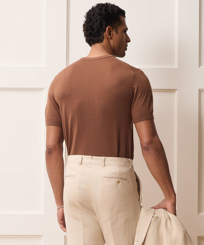 Todd Snyder Silk-Cashmere Sweater Tee in Weathered Oak Weathered Oak