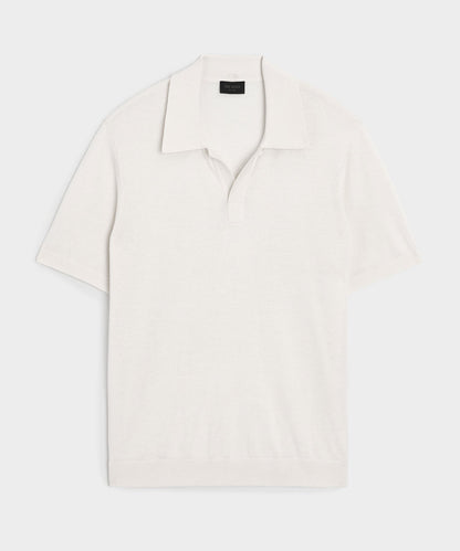 Todd Snyder Silk-Cashmere Montauk Sweater Polo in Bisque Bisque