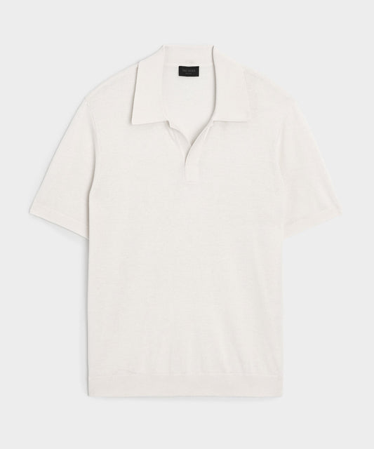 Todd Snyder Silk-Cashmere Montauk Sweater Polo in Bisque Bisque